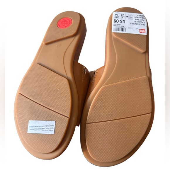 NWT Women's Gracie Leather Pool Slides Mule Color: Brown Size 5 - Picture 7 of 14